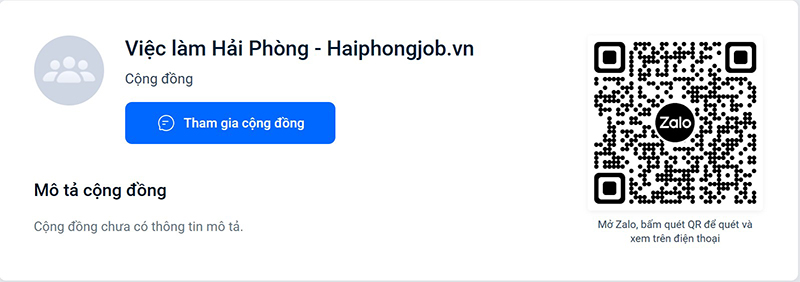 Nhóm Zalo Việc làm Hải Phòng - Haiphongjob.vn 